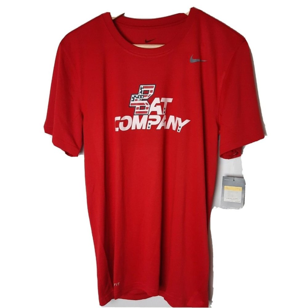 Nike Dri Fit Bat Company Red T Shirt Mens Size Small NWT